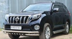 14 899 р. Защита порогов из круглой трубы диаметром 42 мм SLITKOFF  Toyota Land Cruiser Prado  J150 (2013-2017) 1-ый рестайлинг  с доставкой в г. Воронеж. Увеличить фотографию 4