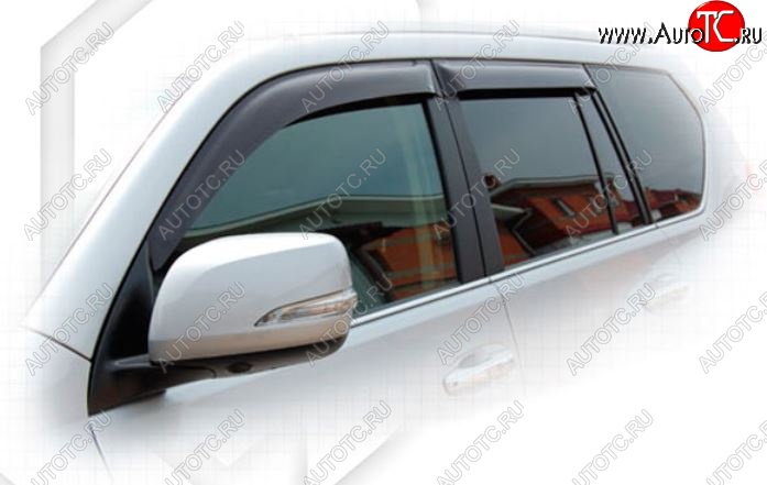 2 299 р. Дефлектора окон CA-Plastiс Toyota Land Cruiser Prado J150 1-ый рестайлинг (2013-2017) (Classic полупрозрачный, Без хром.молдинга, Крепление только на скотч)  с доставкой в г. Воронеж