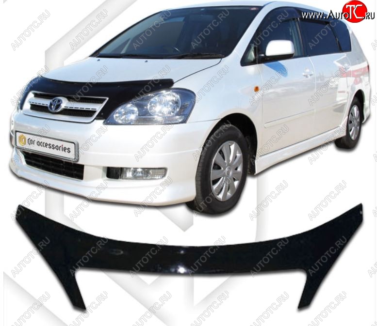 2 399 р. Дефлектор капота CA-Plastiс exclusive Toyota Picnic XM20 дорестайлинг (2001-2003) (Classic черный, Без надписи)  с доставкой в г. Воронеж
