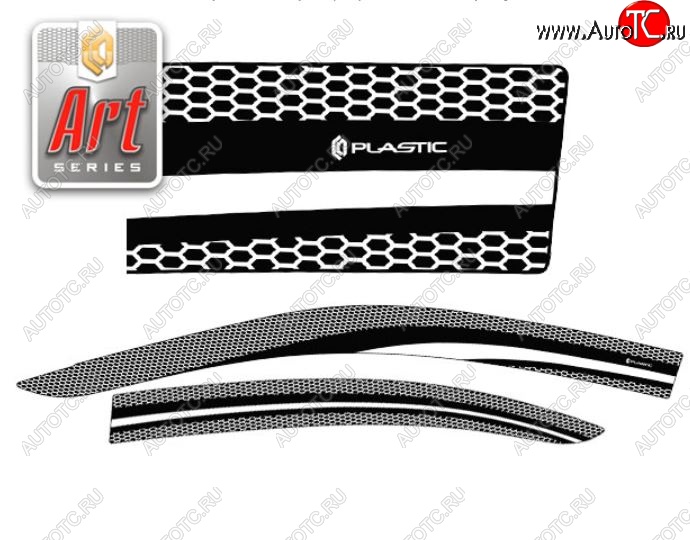 2 199 р. Дефлектора окон CA-Plastic  Toyota Allion  T240 (2001-2007) седан дорестайлинг, седан рестайлинг (Серия Art черная, Без хром.молдинга)  с доставкой в г. Воронеж
