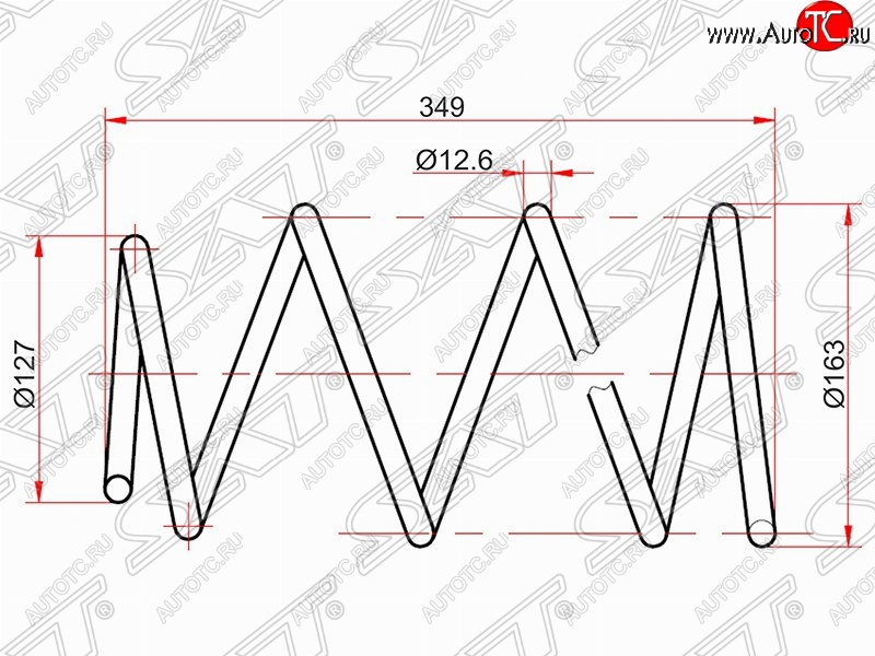 2 699 р. Комплект передних пружин SAT (2 шт)  Toyota Allion  T240 - Premio  T240  с доставкой в г. Воронеж