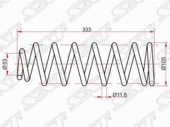 2 199 р. Комплект задних пружин (2 шт) 2WD SAT  Toyota Allion  T240 - Premio  T240  с доставкой в г. Воронеж. Увеличить фотографию 1