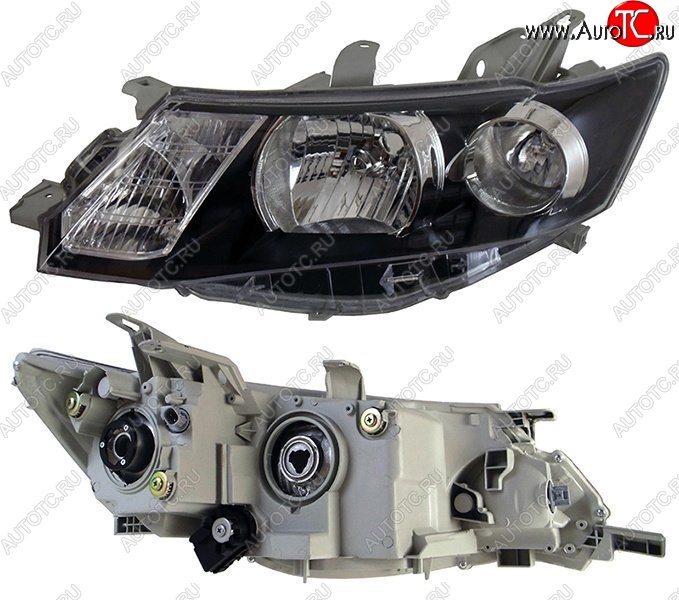8 749 р. Левая фара SAT (чёрная) Toyota Allion T260 седан дорестайлинг (2007-2010)  с доставкой в г. Воронеж