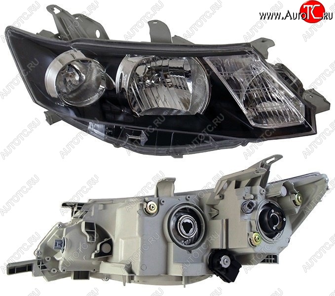 8 749 р. Правая фара SAT (чёрная) Toyota Allion T260 седан дорестайлинг (2007-2010)  с доставкой в г. Воронеж