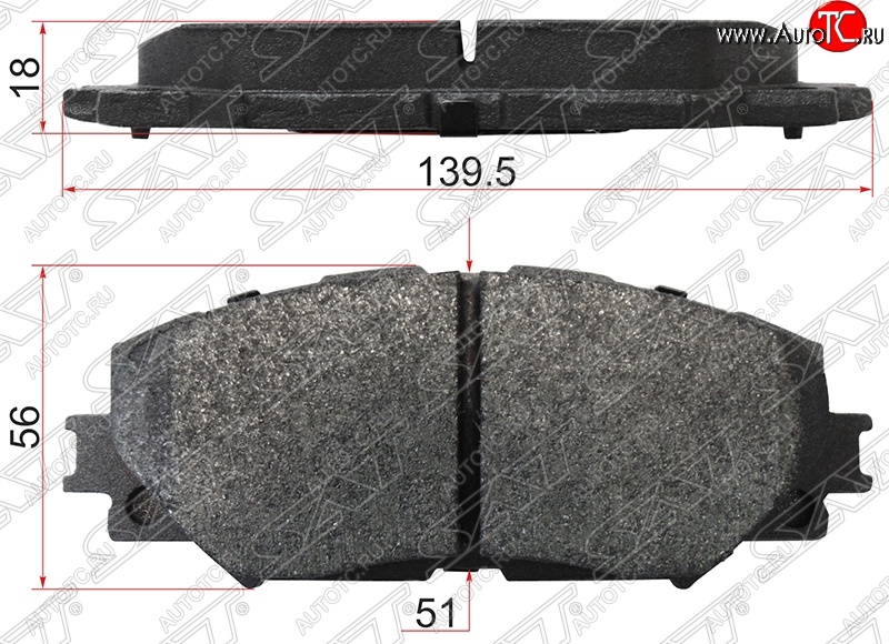 1 039 р. Колодки тормозные SAT (передние, 139.5x56x18)  Toyota Allion  T260 - RAV4 ( XA30,  XA305)  с доставкой в г. Воронеж