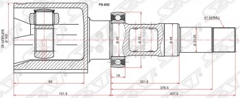 3 299 р. Шрус (внутренний/левый) SAT (25*20*35 мм)  Toyota Allion  T260 - Wish  XE20  с доставкой в г. Воронеж. Увеличить фотографию 1