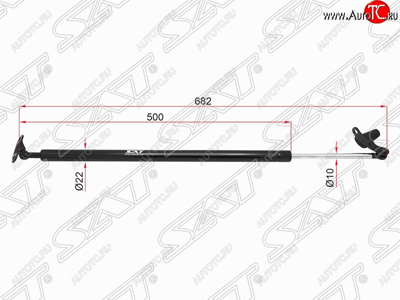 1 249 р. Левый упор крышки багажника (газовый) SAT Toyota Alphard H10 рестайлинг (2005-2008)  с доставкой в г. Воронеж