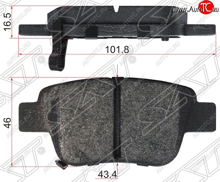 749 р. Колодки тормозные SAT (задние) Toyota Avensis T250 универсал дорестайлинг (2003-2006)  с доставкой в г. Воронеж