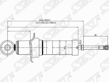 2 779 р. Амортизатор задний SAT (установка на левую или правую сторону)  Toyota Altezza - Verossa  с доставкой в г. Воронеж. Увеличить фотографию 1