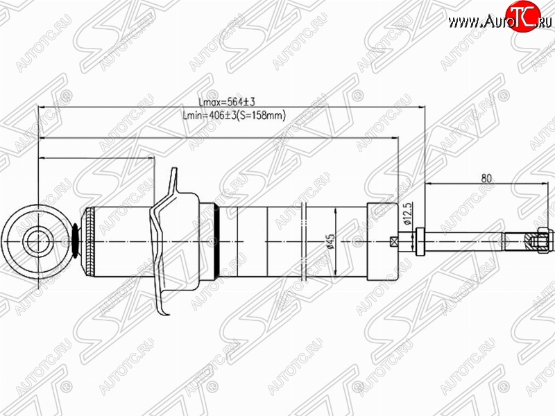 2 779 р. Амортизатор задний SAT (установка на левую или правую сторону)  Toyota Altezza - Verossa  с доставкой в г. Воронеж