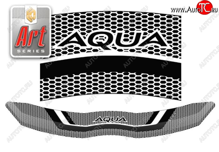 2 079 р. Дефлектор капота CA-Plastiс  Toyota Aqua  P10 (2011-2017) дорестайлинг, 1-ый рестайлинг (Серия Art серебро)  с доставкой в г. Воронеж