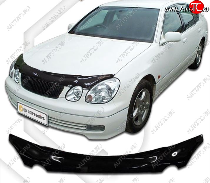 2 199 р. Дефлектор капота CA-Plastic  Toyota Aristo  S160 (1997-2001) дорестайлинг (Classic черный, Без надписи)  с доставкой в г. Воронеж