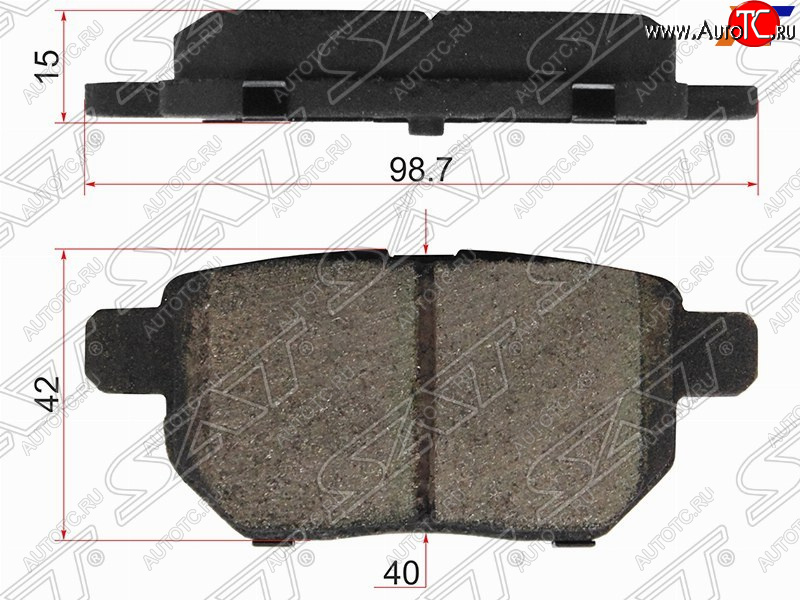 619 р. Колодки тормозные задние SAT Toyota Auris E150 хэтчбэк 5 дв. рестайлинг (2010-2012)  с доставкой в г. Воронеж