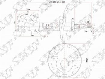 3 699 р. Правый амортизатор передний SAT Toyota Auris E150 хэтчбэк 5 дв. дорестайлинг (2006-2010)  с доставкой в г. Воронеж. Увеличить фотографию 1