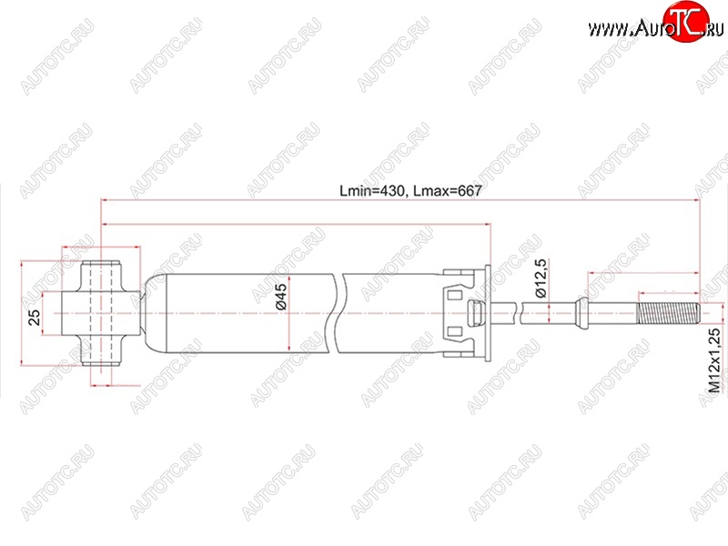 2 579 р. Амортизатор задний LH=RH SAT  Toyota Auris  E150 - Corolla Rumion  E150  с доставкой в г. Воронеж