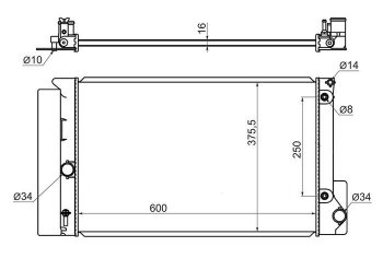 Радиатор двигателя SAT Toyota Avensis T270 седан дорестайлинг (2008-2011)