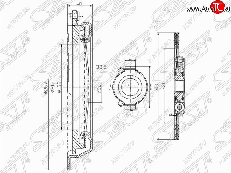 6 199 р. Комплект сцепления (1.6, 1.8, 4AFE, 7AFE, 1ZZ-FE) SAT Toyota Vitz XP10 хэтчбэк 5 дв. (1998-2001)  с доставкой в г. Воронеж