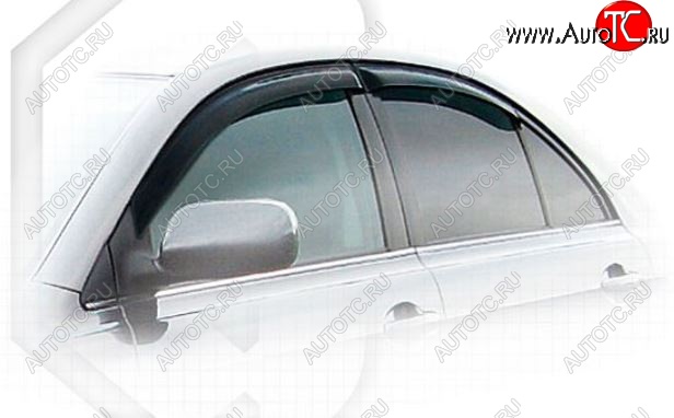 1 999 р. Дефлектора окон CA-Plastic  Toyota Avensis ( T250 седан,  T250 универсал) (2003-2008) дорестайлинг, рестайлинг (Classic полупрозрачный, Без хром.молдинга, Крепление только на скотч)  с доставкой в г. Воронеж