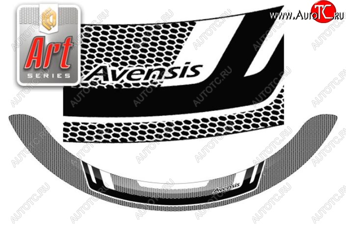 2 479 р. Дефлектор капота CA-Plastiс  Toyota Avensis ( T270 седан,  T270 универсал) (2008-2015) дорестайлинг, 1-ый рестайлинг (Серия Art черная)  с доставкой в г. Воронеж