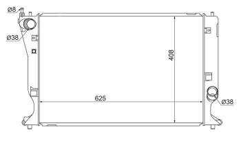 Радиатор двигателя SAT Toyota Avensis T250 седан дорестайлинг (2003-2006)