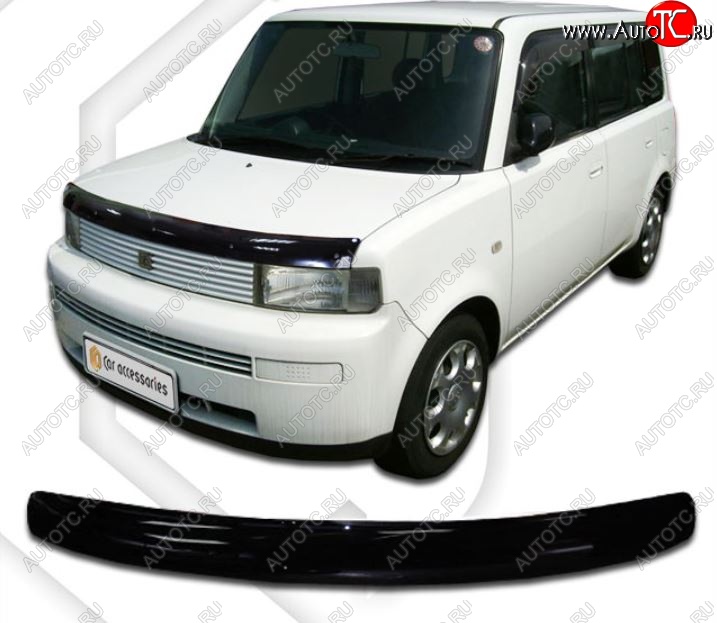 1 899 р. Дефлектор капота CA-Plastic Toyota bB 1 (2000-2005) (Classic черный, Без надписи)  с доставкой в г. Воронеж