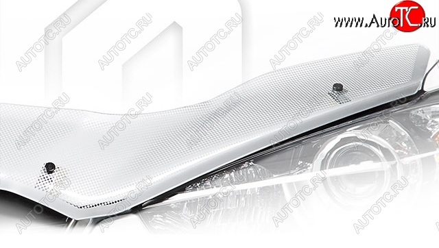 2 399 р. Дефлектор капота (NCP96, KSP92, SCP92) CA-Plastiс  Toyota Belta/Yaris  XP90 (2005-2012) седан (Шелкография серебро)  с доставкой в г. Воронеж