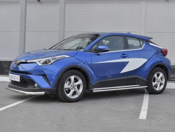 15 399 р. Защита переднего бампера (Ø63 мм, нержавейка) SLITKOFF Toyota C-HR NGX10, ZGX10 дорестайлинг (2016-2019)  с доставкой в г. Воронеж. Увеличить фотографию 2