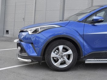 15 399 р. Защита переднего бампера (Ø63 мм, нержавейка) SLITKOFF Toyota C-HR NGX10, ZGX10 дорестайлинг (2016-2019)  с доставкой в г. Воронеж. Увеличить фотографию 3