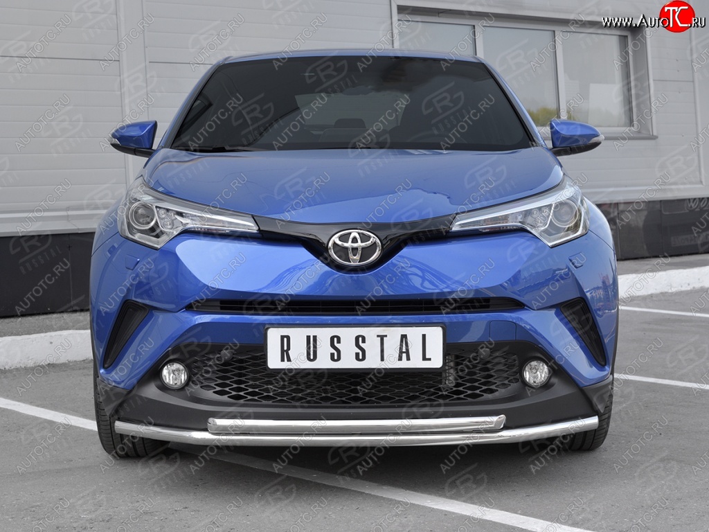 16 999 р. Защита переднего бампера (2 трубы Ø42 мм, нержавейка) SLITKOFF Toyota C-HR NGX10, ZGX10 дорестайлинг (2016-2019)  с доставкой в г. Воронеж