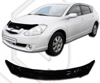2 079 р. Дефлектор капота (Т241 Т246) CA-Plastiс  Toyota Caldina  T240 (2002-2007) универсал дорестайлинг, универсал рестайлинг (серия Classic черный, Без надписи)  с доставкой в г. Воронеж. Увеличить фотографию 2