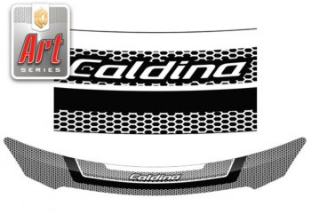 Дефлектор капота (Т241 Т246) CA-Plastiс Toyota Caldina  T240 (2002-2007) универсал дорестайлинг, универсал рестайлинг (Серия Art белая)