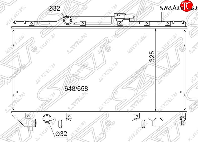 4 999 р. Радиатор двигателя SAT  Toyota Caldina ( T190,  T210) - Corona  T190  с доставкой в г. Воронеж