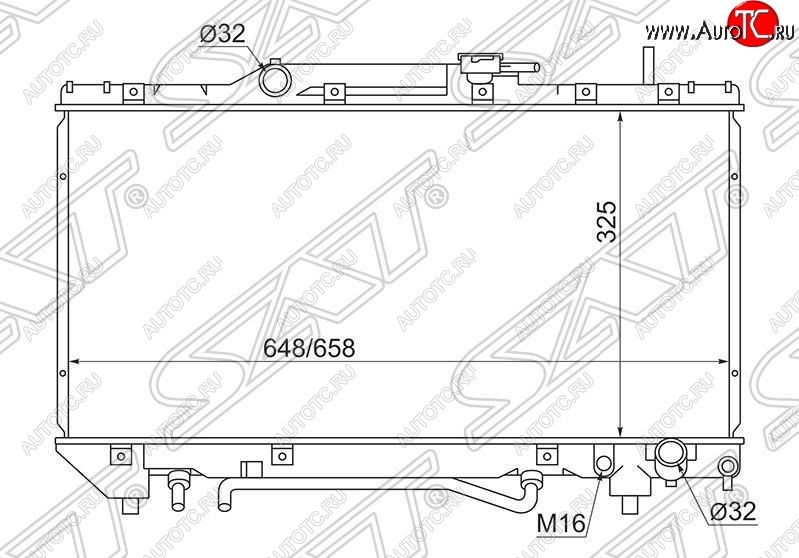 4 599 р. Радиатор двигателя SAT Toyota Carina T190 седан дорестайлинг (1992-1994)  с доставкой в г. Воронеж