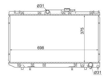 Радиатор двигателя SAT Toyota Caldina T210 дорестайлинг универсал (1997-1999)