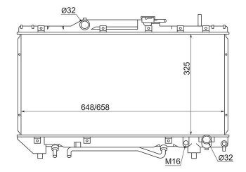 6 249 р. Радиатор двигателя SAT Toyota Carina T190 седан дорестайлинг (1992-1994)  с доставкой в г. Воронеж. Увеличить фотографию 1