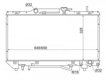 Радиатор двигателя (пластинчатый, МКПП/АКПП,	3SFE/3SGE/4SFE) SAT Toyota Carina T190 седан дорестайлинг (1992-1994)