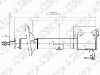 3 369 р. Правый амортизатор задний SAT Toyota Caldina T190 дорестайлинг универсал (1992-1995)  с доставкой в г. Воронеж. Увеличить фотографию 1