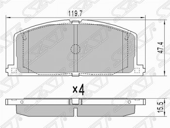 Колодки тормозные (передние) SAT Toyota Carina T190 седан дорестайлинг (1992-1994)