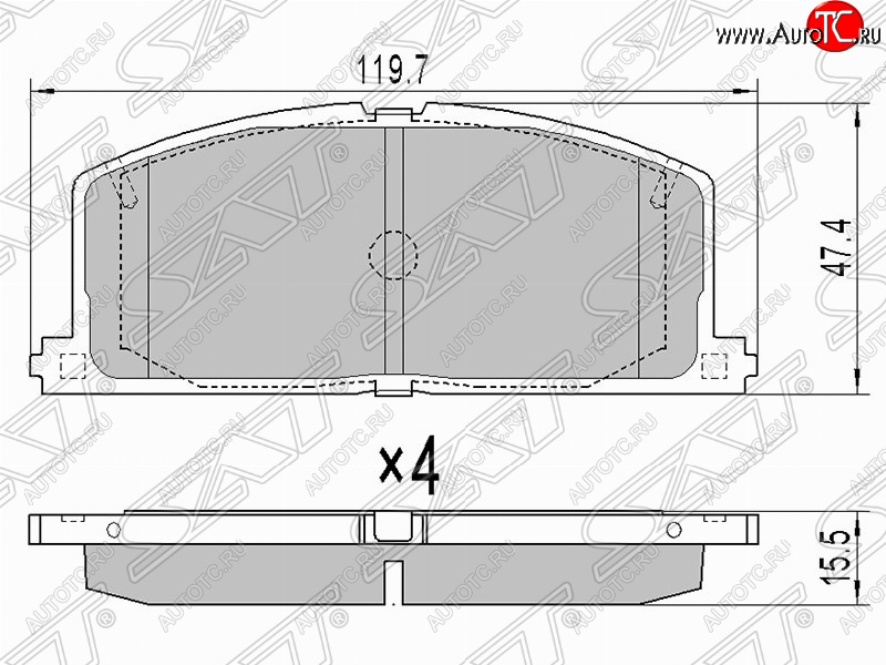 949 р. Колодки тормозные (передние) SAT  Toyota Caldina ( T190,  T210) - Raum  с доставкой в г. Воронеж