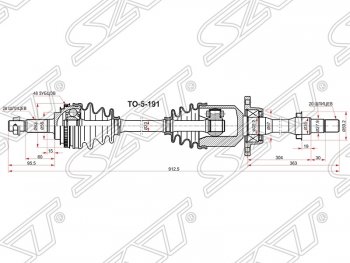 Привод передний правый SAT Toyota RAV4 XA10 3 дв. дорестайлинг (1994-1997)