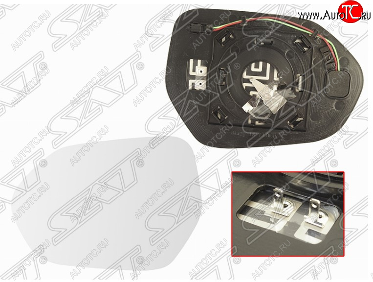 1 339 р. Левое полотно зеркала SAT (сферическое с обогревом, мёртвая зона)  Toyota Camry  XV70 (2017-2025) дорестайлинг, рестайлинг  с доставкой в г. Воронеж