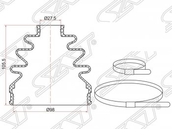 429 р. Пыльник ШРУСа (наружный) SAT  Toyota Camry ( V30,  V40,  XV20) - RAV4  XA10  с доставкой в г. Воронеж. Увеличить фотографию 1