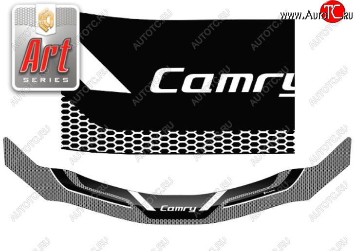 2 299 р. Дефлектор капота CA-Plastiс  Toyota Camry  XV40 (2009-2011) рестайлинг (Серия Art белая)  с доставкой в г. Воронеж