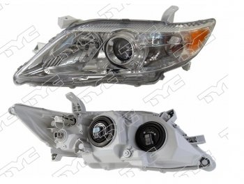 Левая фара (не ксенон, без корректора, тёмная, Евросвет) TYC Toyota Camry  XV40 (2009-2011) рестайлинг