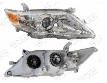 Правая фара (хром, не ксенон, без корректора, Евросвет) TYC Toyota Camry  XV40 (2009-2011) рестайлинг