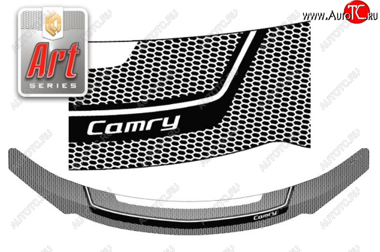 2 299 р. Дефлектор капота CA-Plastiс  Toyota Camry  XV55 (2014-2018) 1-ый рестайлинг, 2-ой рестайлинг (Серия Art графит)  с доставкой в г. Воронеж