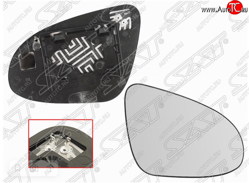 539 р. Правое полотно зеркала SAT (сферическое с обогревом, правое) Toyota Camry XV55 1-ый рестайлинг (2014-2017)  с доставкой в г. Воронеж