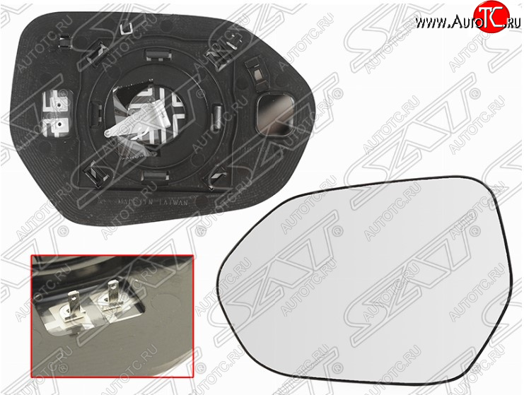 1 199 р. Левое полотно зеркала SAT (сферическое, с обогревом)  Toyota Camry  XV70 (2017-2021) дорестайлинг  с доставкой в г. Воронеж