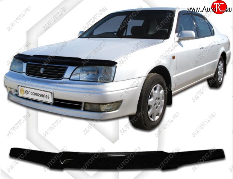 1 899 р. Дефлектор капота CA-Plastiс Toyota Camry V40 (1994-1998) (Classic черный, Без надписи)  с доставкой в г. Воронеж