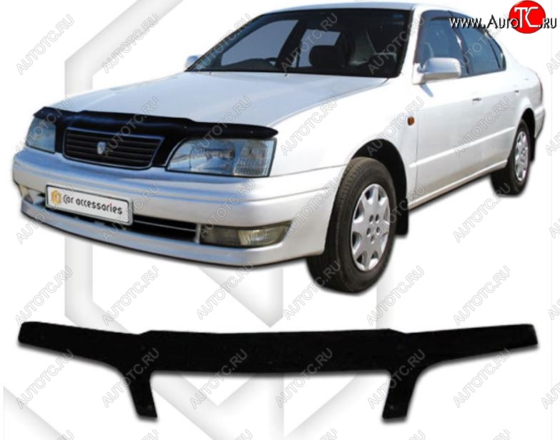 2 199 р. Дефлектор капота CA-Plastiс exclusive Toyota Camry V40 (1994-1998) (Classic черный, Без надписи)  с доставкой в г. Воронеж